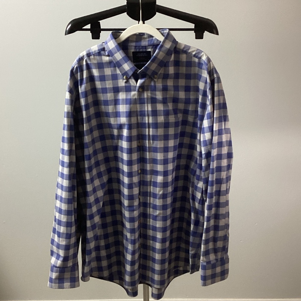 Charles Tyrwhitt Blue and White Checkered Shirt